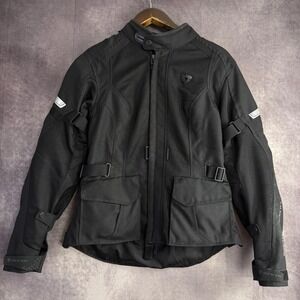 REV'IT! Motorcycle Jacket Women Size 38 Black Mesh Hydratex Waterproof Seesoft